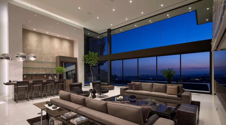 contemporary living room bar design