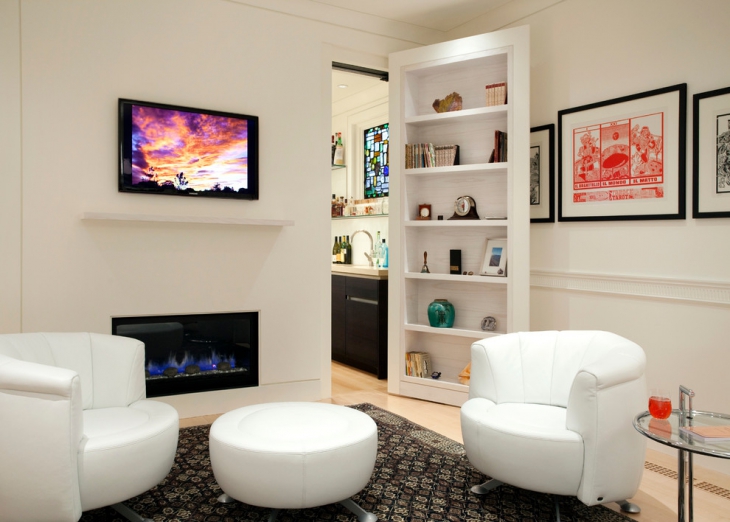 white living room bar idea