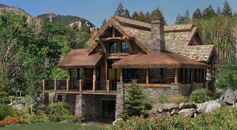 log resort style house design