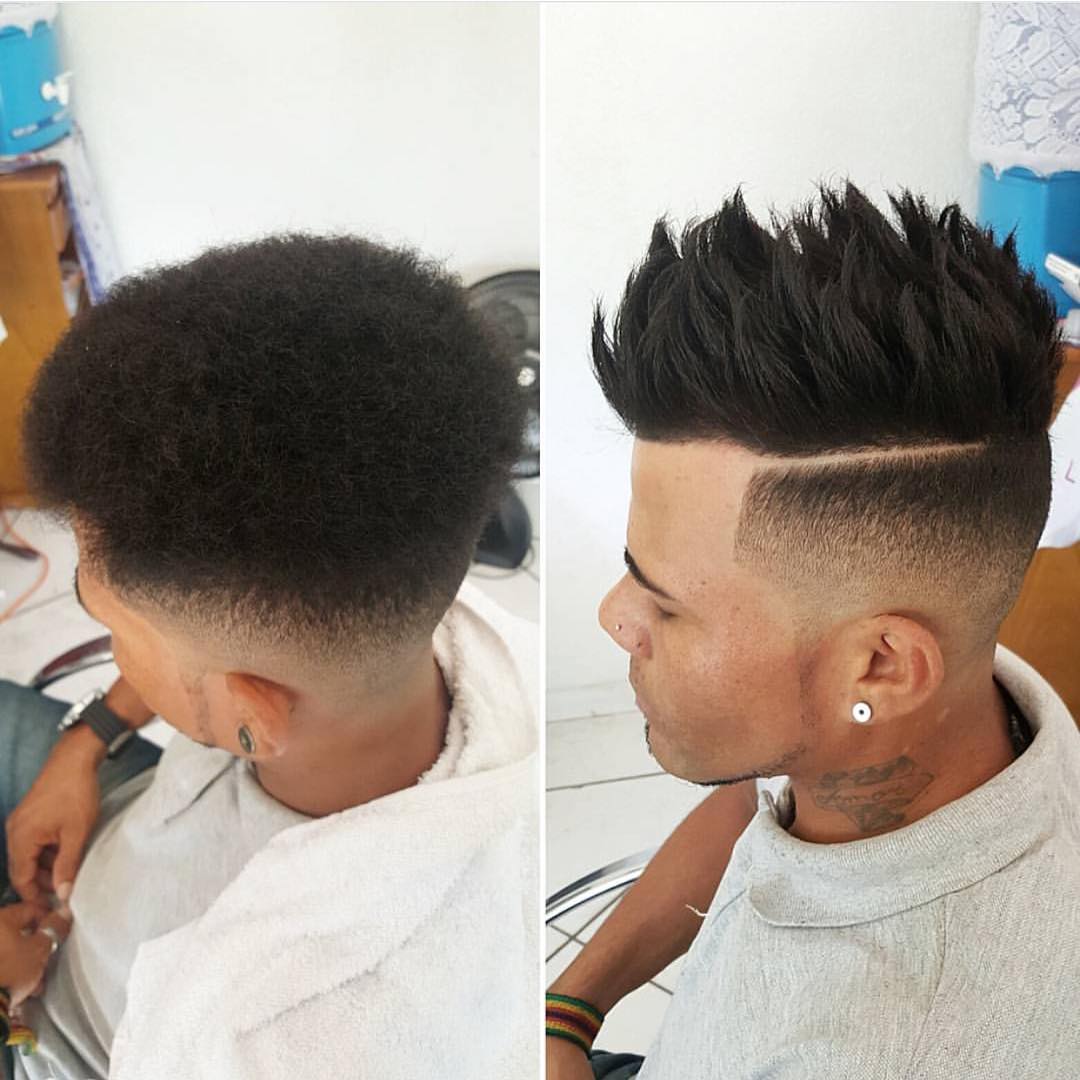 spiked high top fade haircut