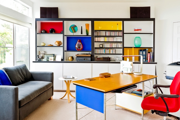 bright colored contemporary home office