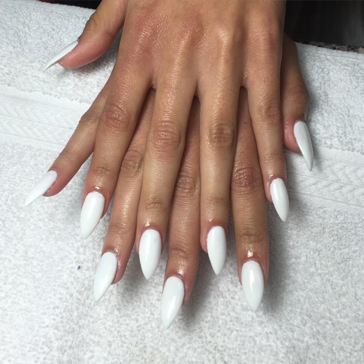 white nail art design