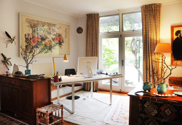 eclectic home office interior