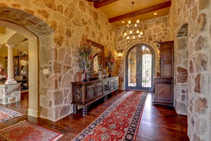 entryway stone interior walls