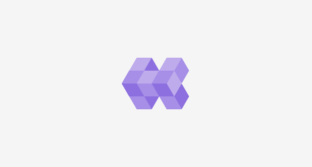 symmetrical folded h logo