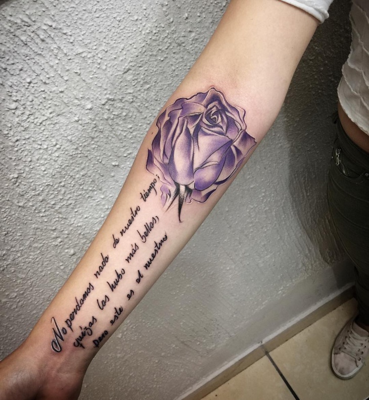 rose forearm tattoo design