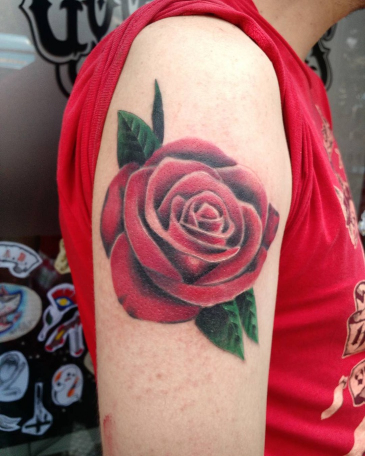 red rose tattoo design idea
