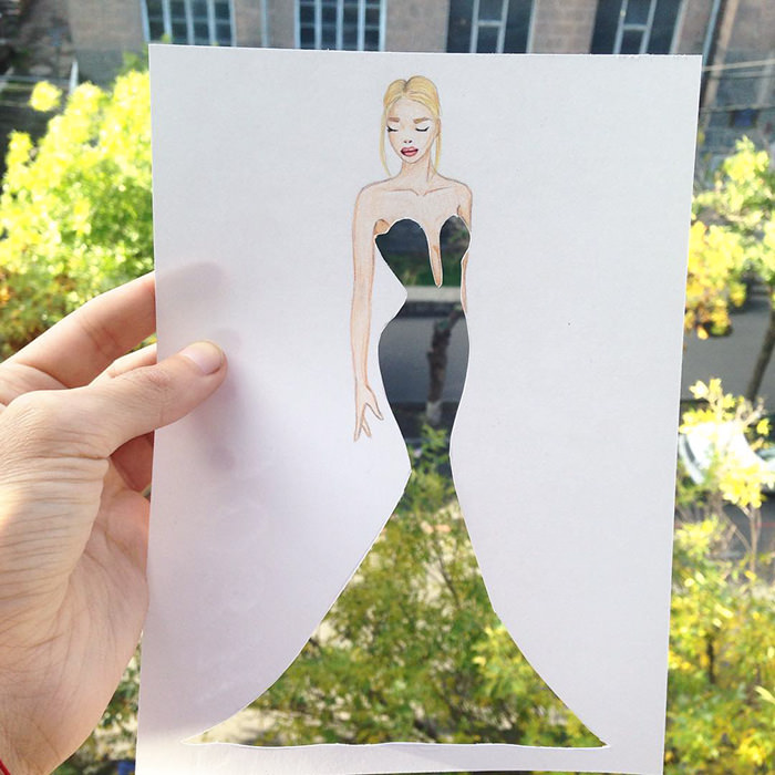 ad paper cutout art fashion dresses edgar artis 42