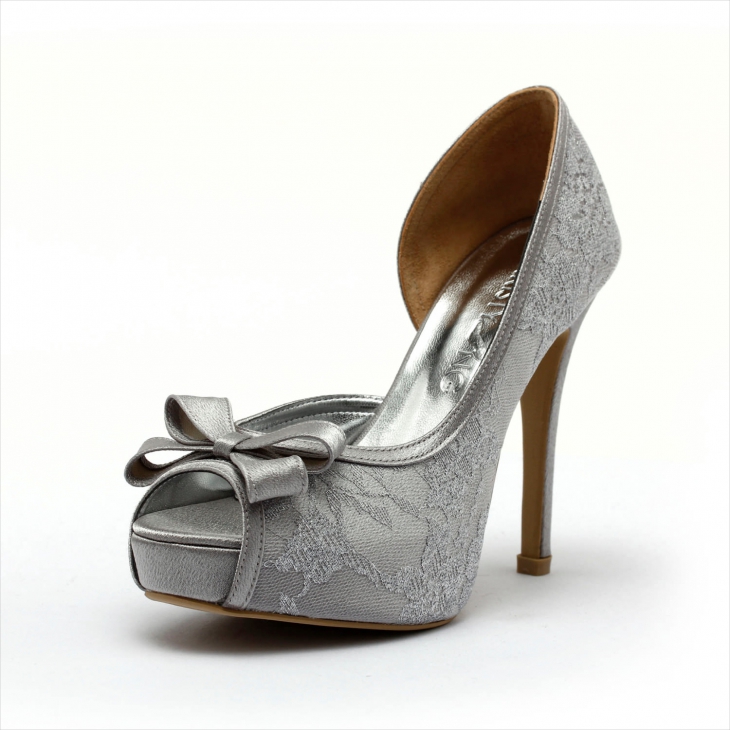 silver wedding high heel