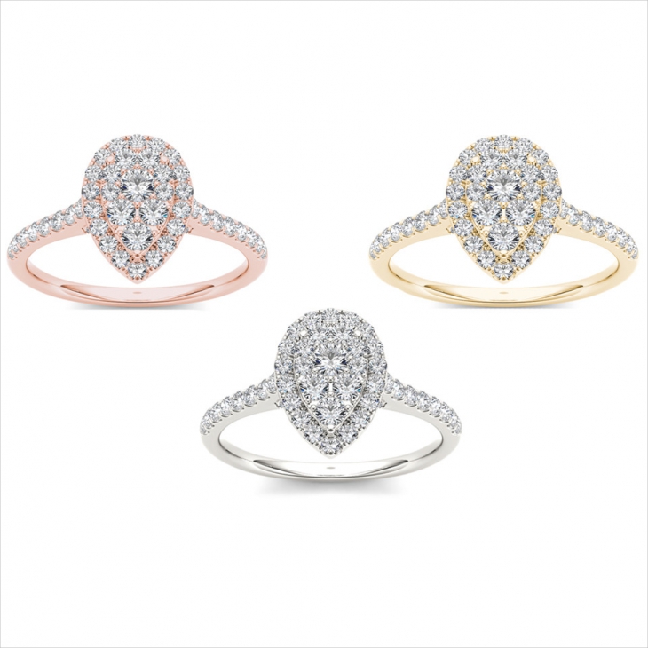 elegant pear diamond ring