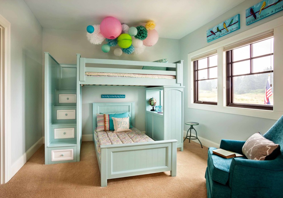 pastel blue kids bedroom design