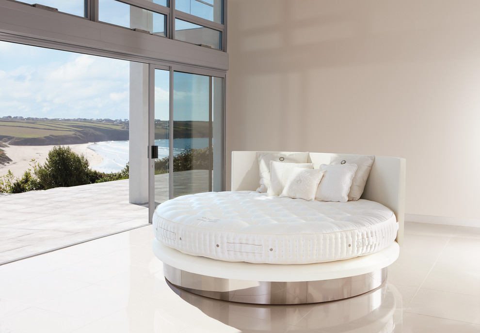 pristine white bed design idea