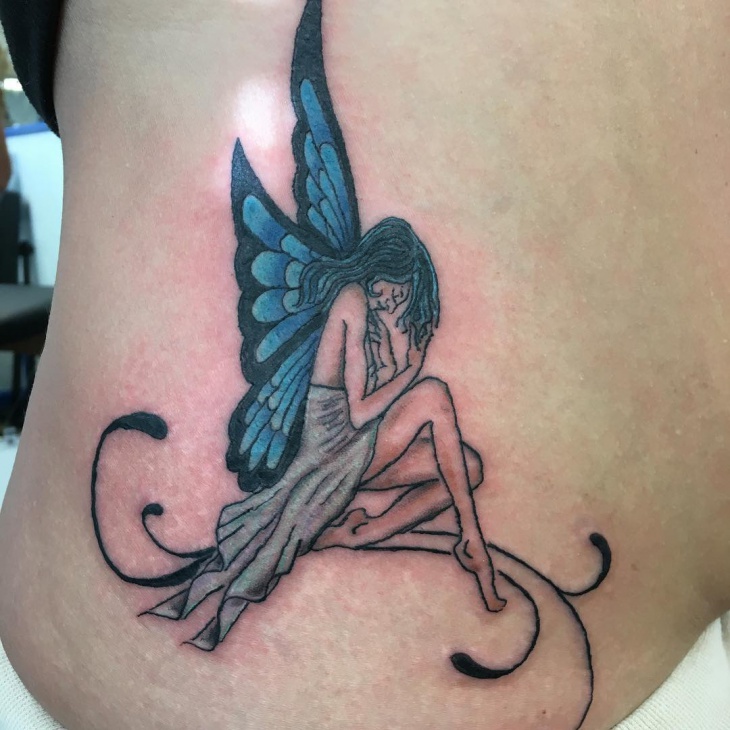 fairy girl tattoo design idea