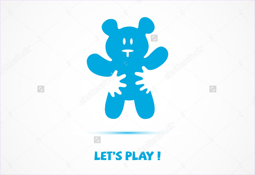 vector logo in the form of a teddy bear and hand