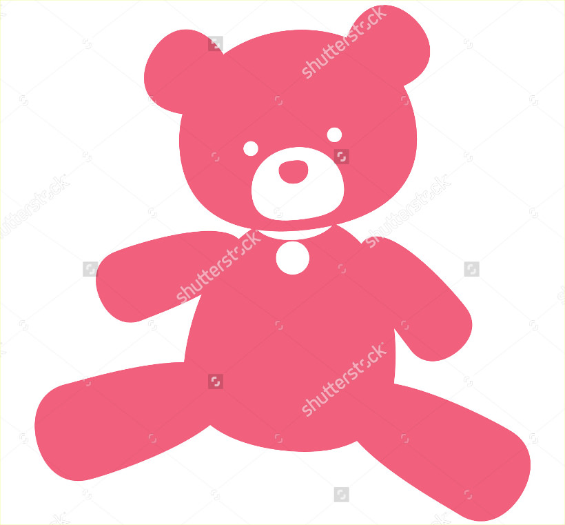 vector neat picture pink bear