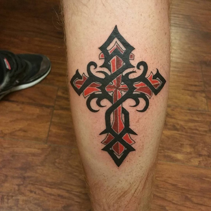 tribal cross tattoo