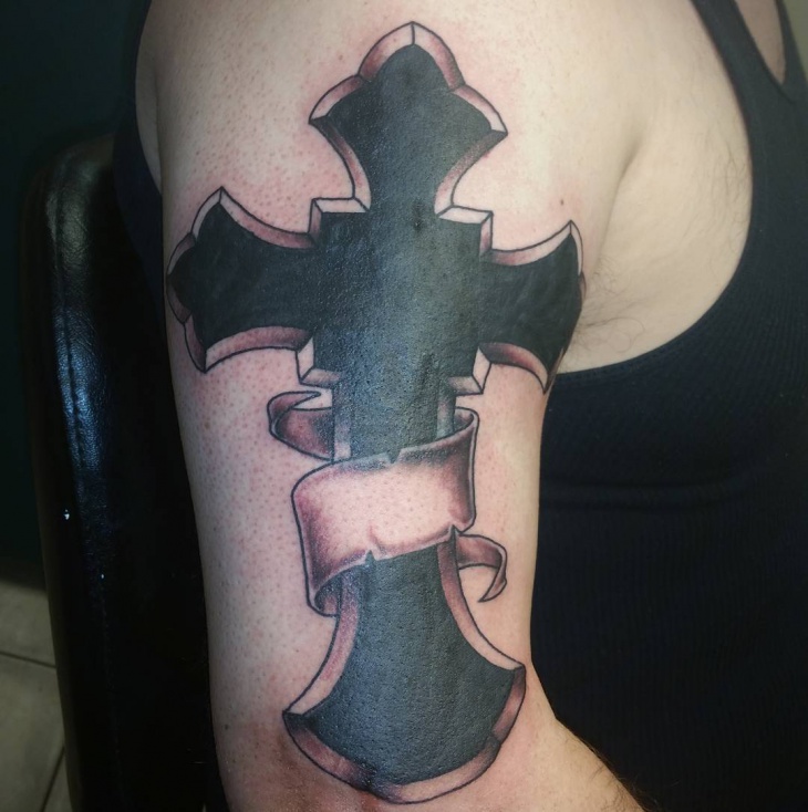dark cross tattoo