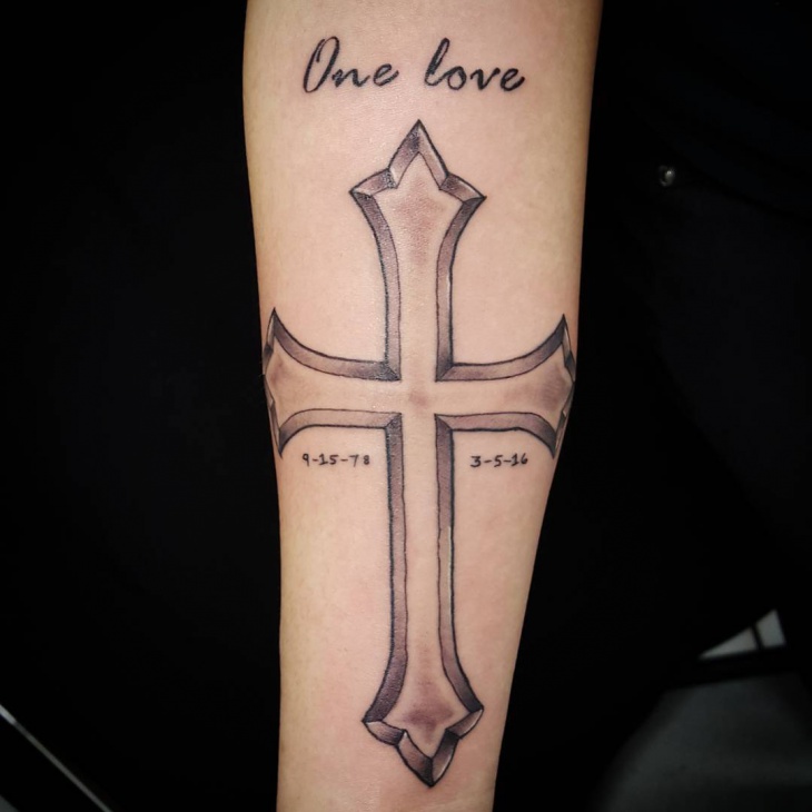 lovely cross tattoo