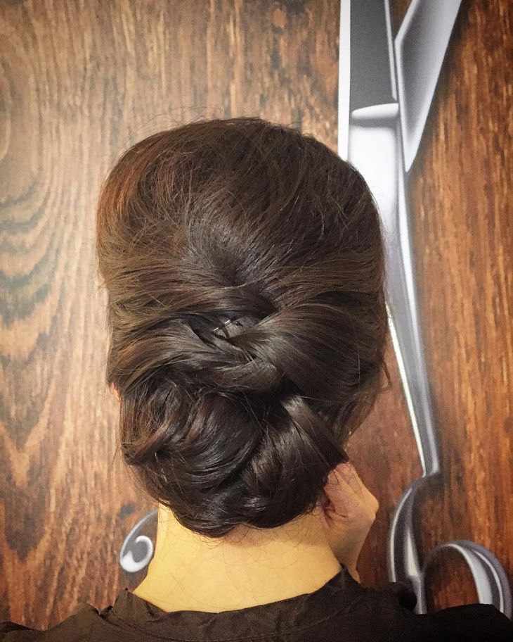 simple long updo hairstyle