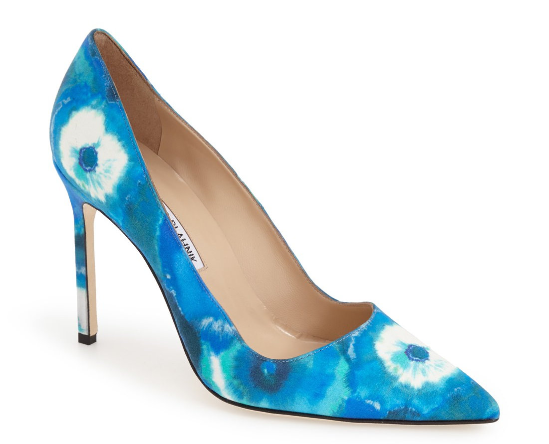 blue high heel shoe