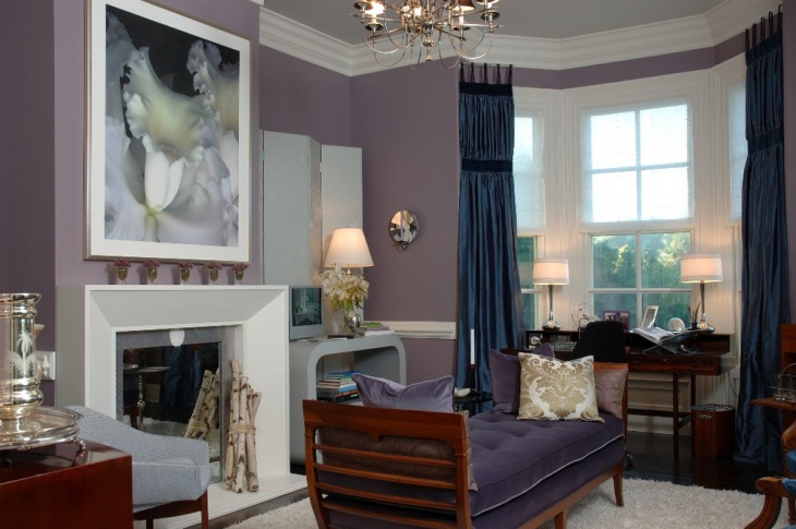 purple living room wall color design