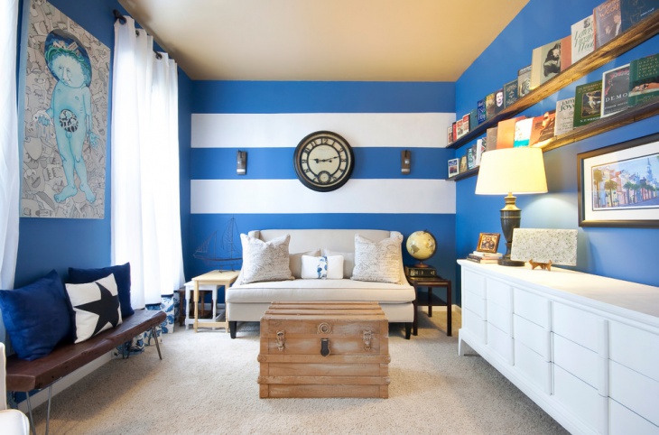 contemporary blue living room design