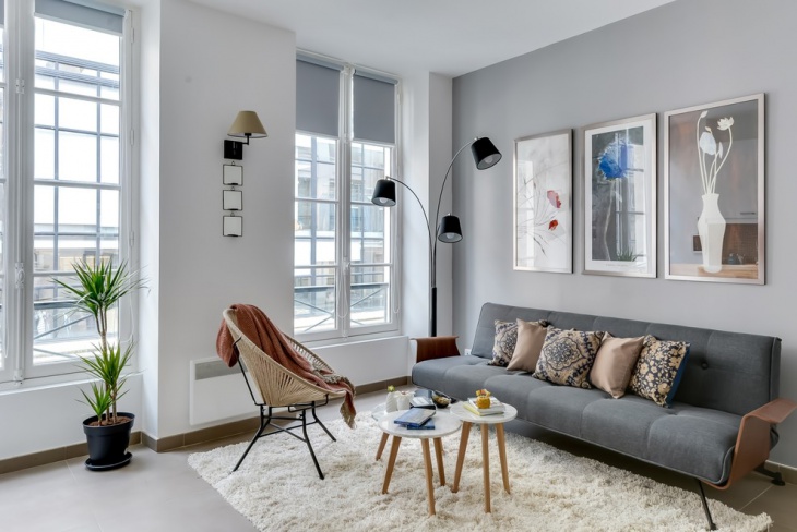 gray contemporary living room