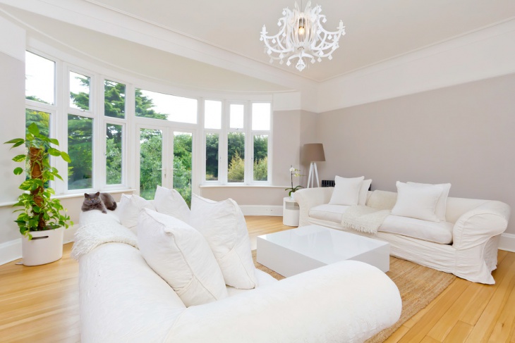 white colored living room idea