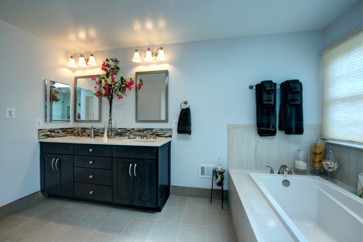 transitional master bathroom renovation design