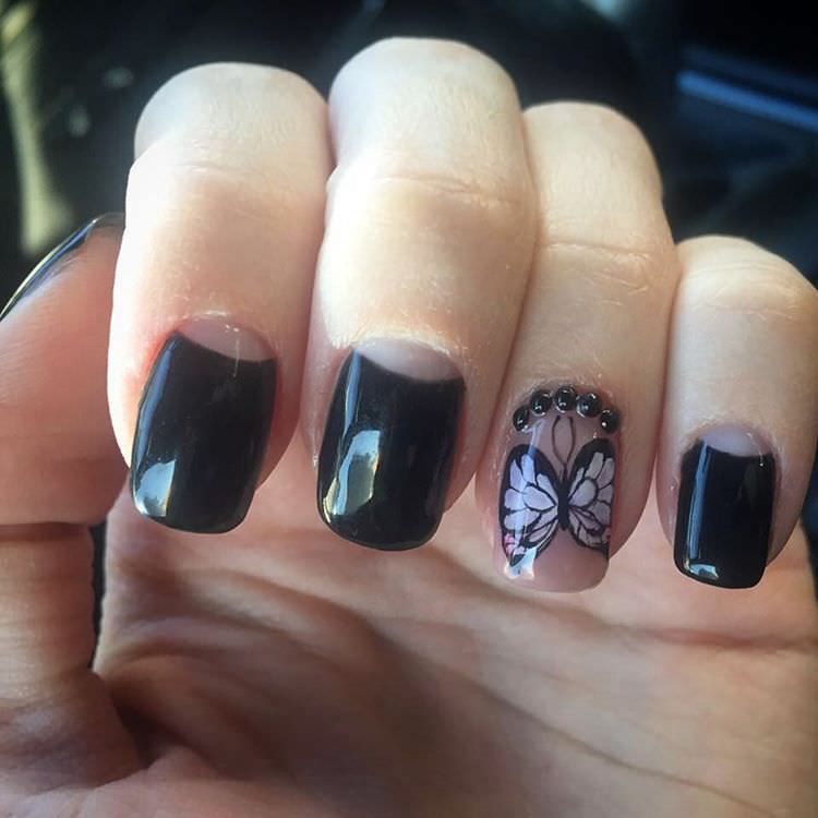 butterfly nail design