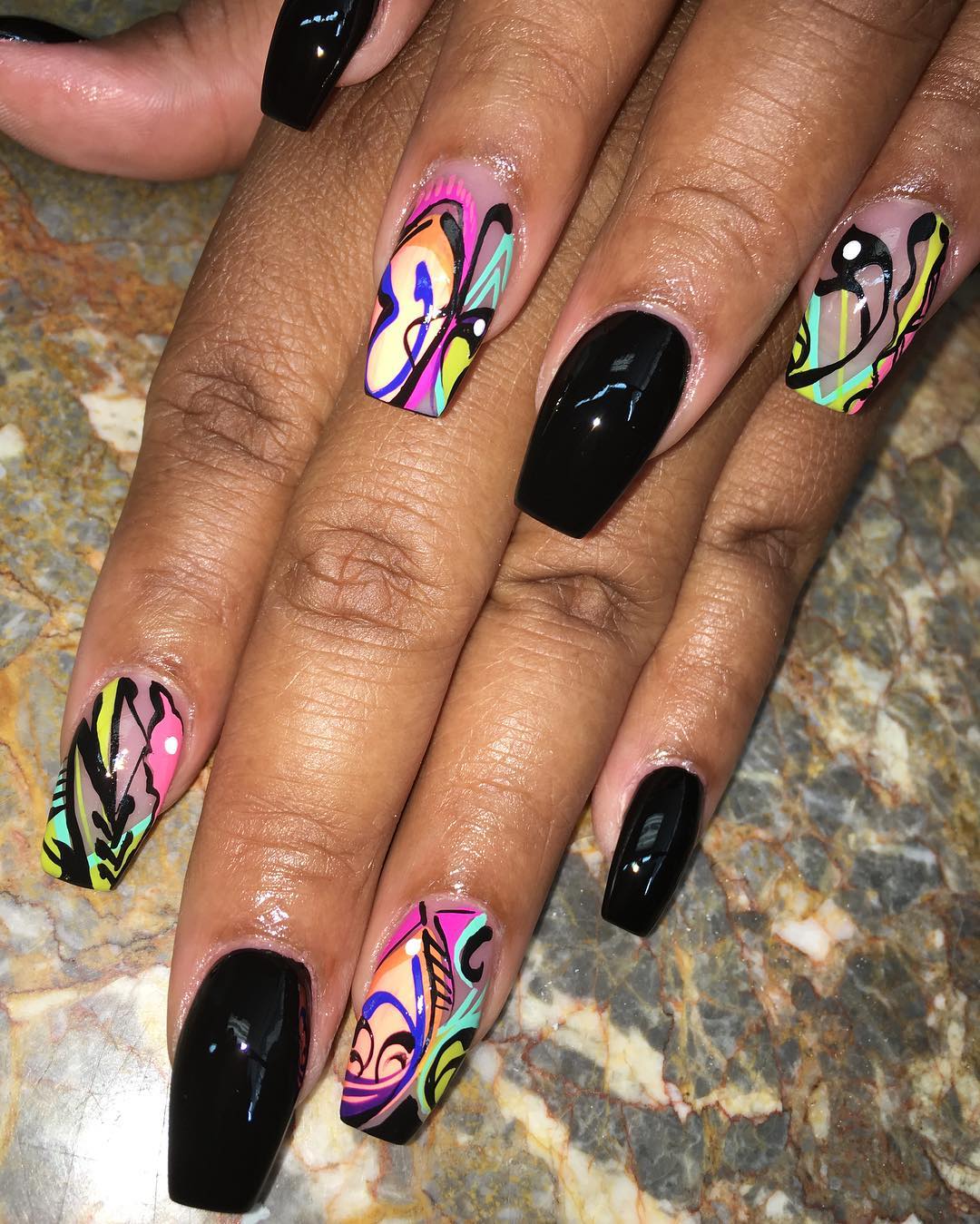 28 Black Stiletto Nail Art Designs Ideas Design Trends Premium 