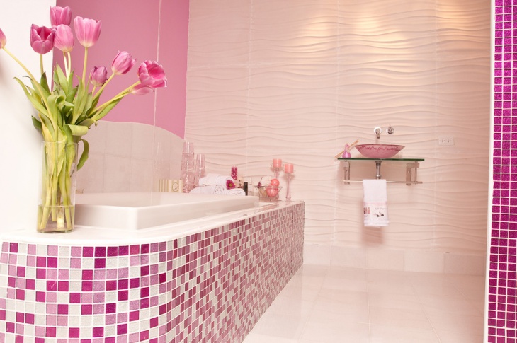 pink glitter girls bathroom