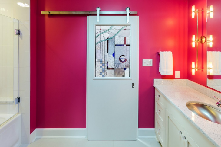 contemporary pink bathroom image