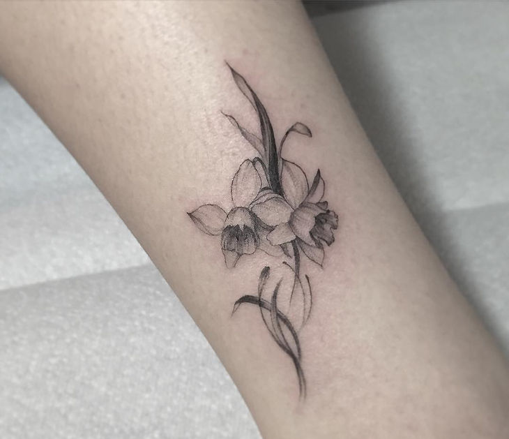 black flower tattoo design idea