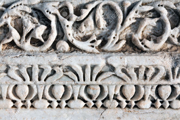 old white marble carved pattern