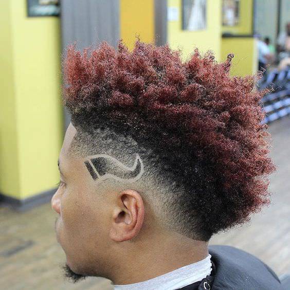 cool curly fade haircut design