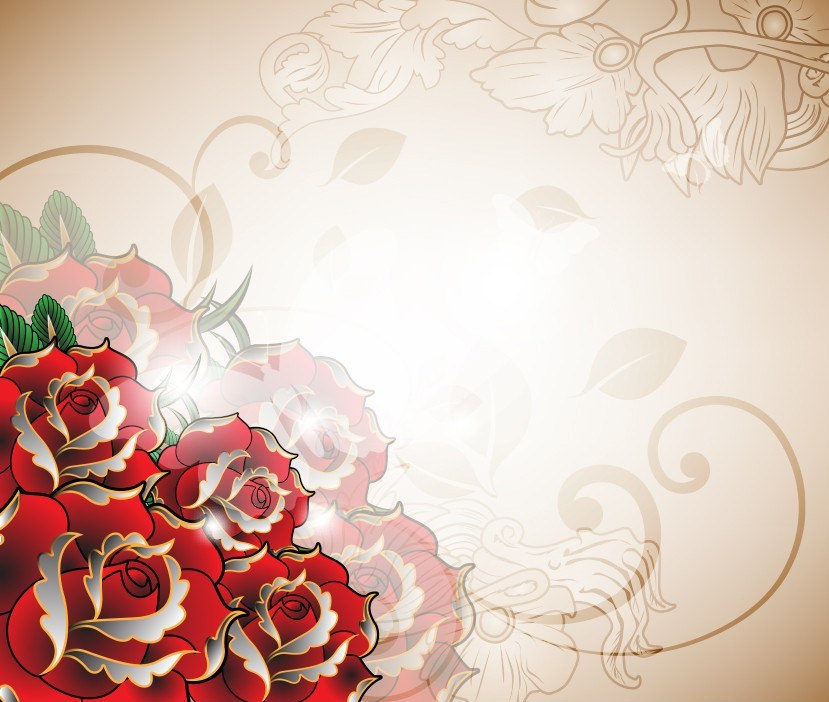 vector roses background