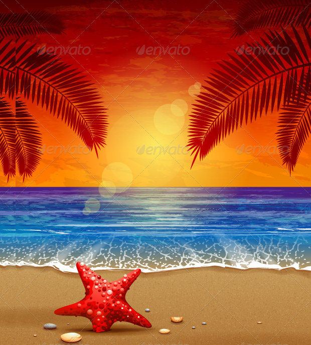 beautiful sunset vector graphics download