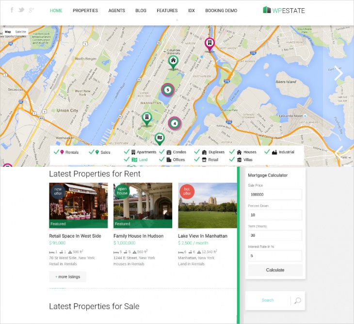 property listing booking theme