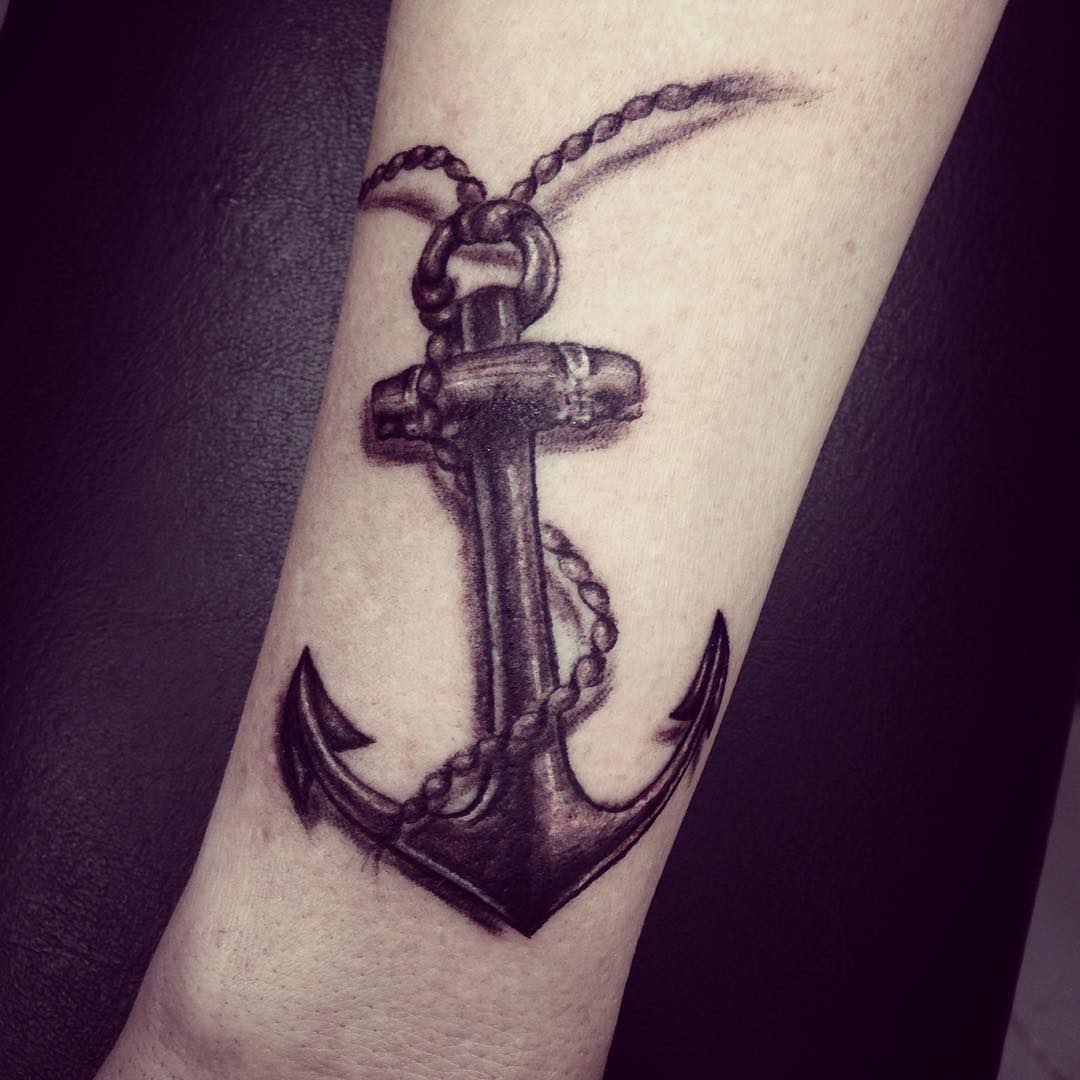 black anchor tattoo design