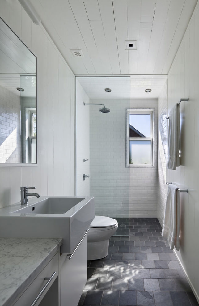 25+ Narrow Bathroom Designs, Decorating Ideas | Design Trends - Premium