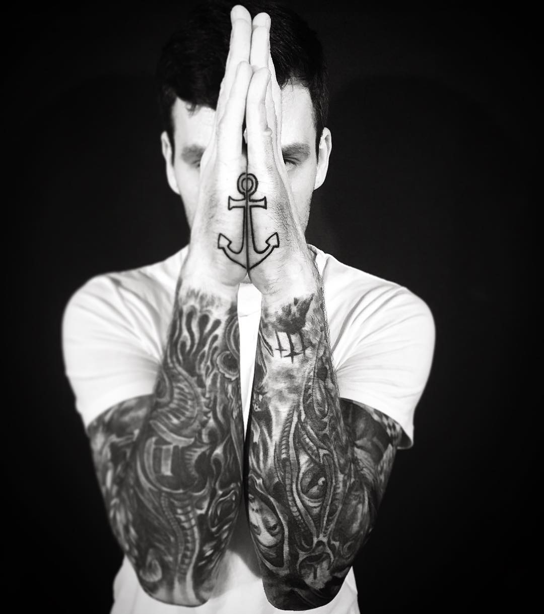 full hand anchor tattoo design
