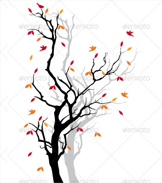 autuamn tree vector style background download