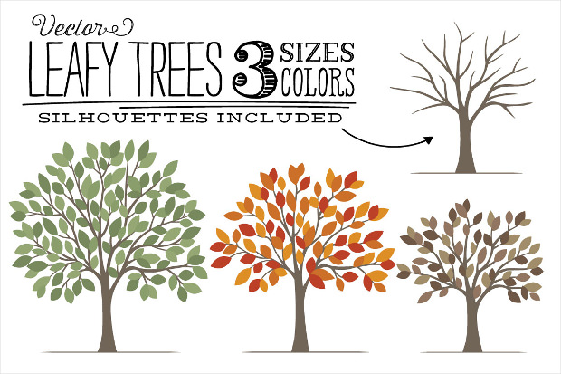vector leafy trees download