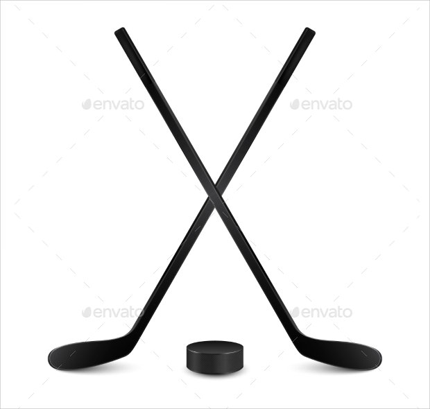set of two crossed hockey stick and punk