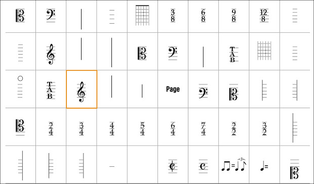 regular music fonts sheets