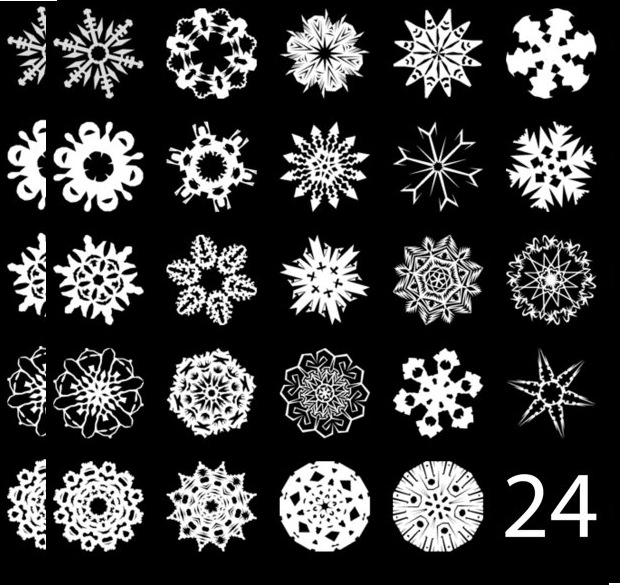20 snowflake brush set