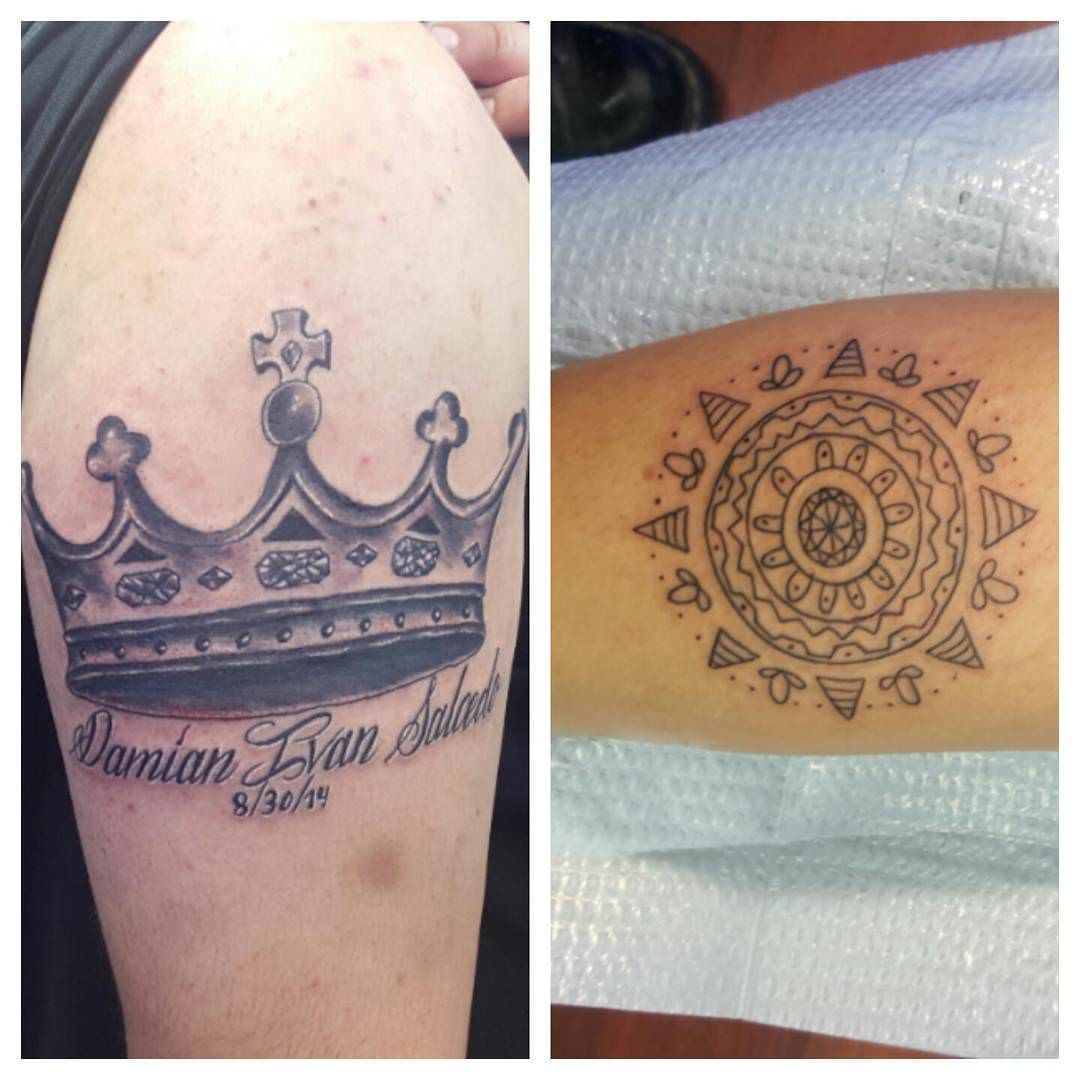 calaveras crown tattoo design
