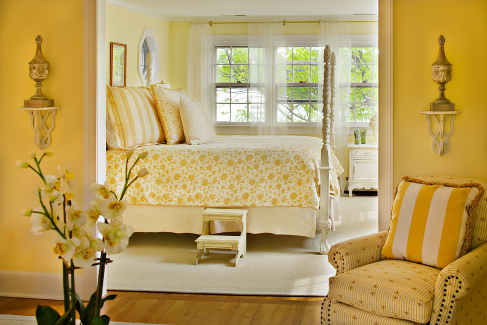 beautiful lime yellow bedroom design