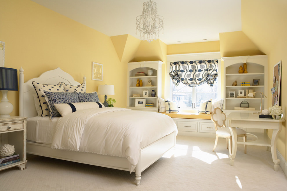 cool yellow color bedroom design